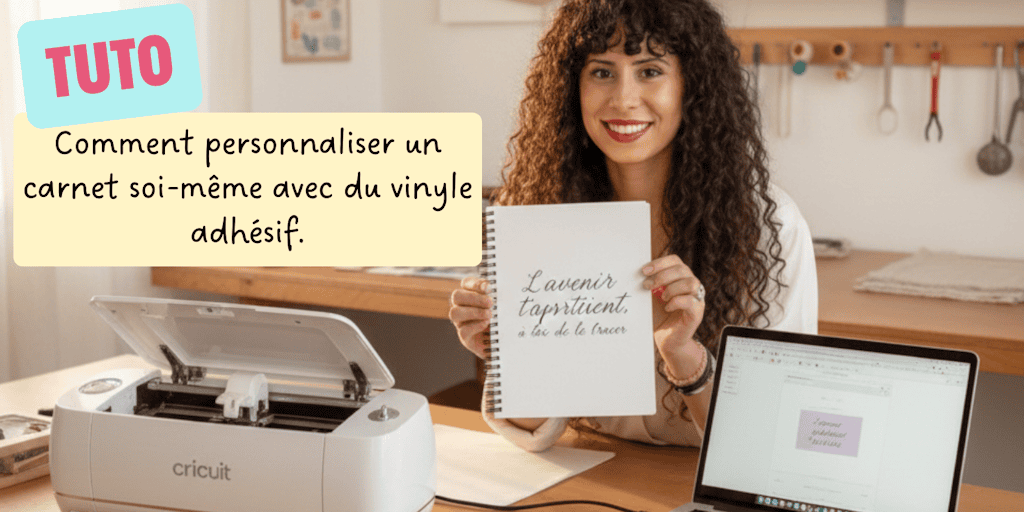 How to personalize a notebook yourself with adhesive vinyl. The complete tutorial