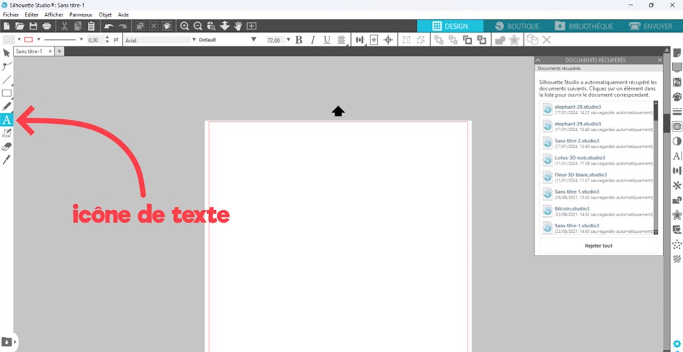 Textsymbol Silhouette Studio