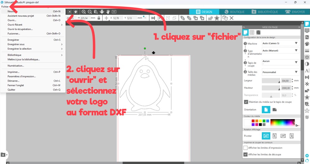 Logo im Format DXF in Silhouette Studio