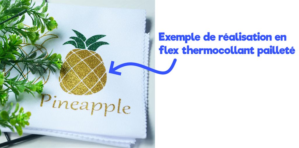 Example of a project made with glitter heat-transfer vinyl
