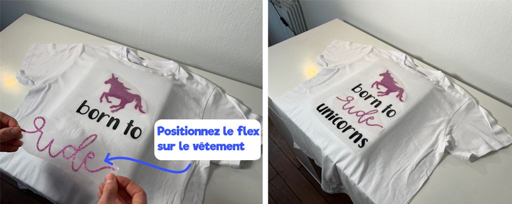 Position the heat-transfer vinyl on the garment