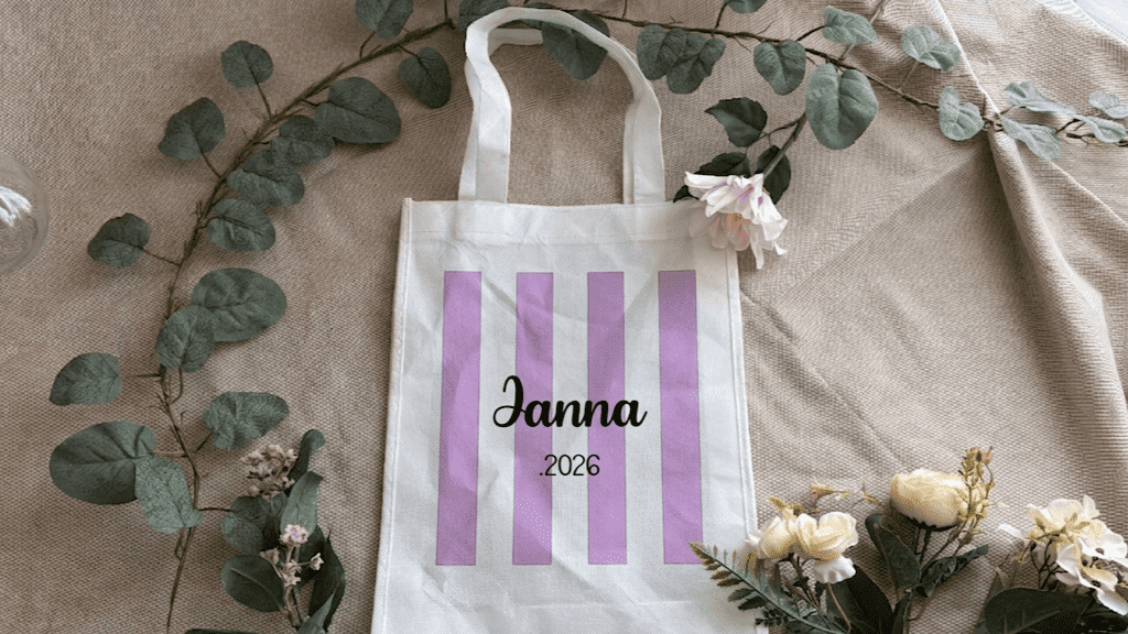 personalized tote bag with heat-transfer vinyl