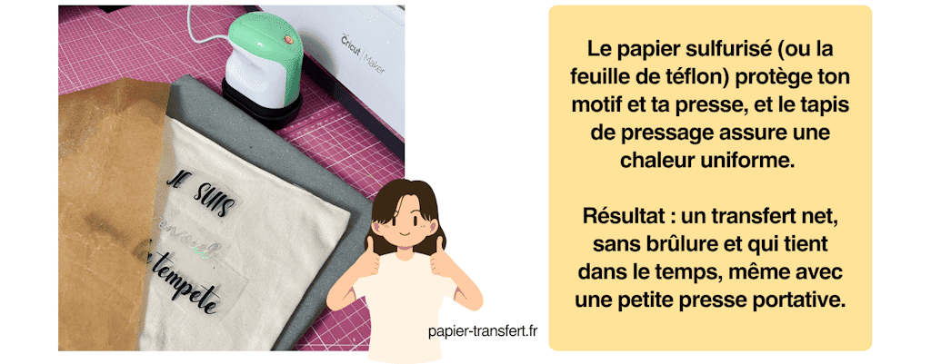 eine Pressmatte und ein Teflonblatt oder Backpapier verwenden